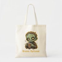 Brains Optional Zombie Coffee Funny Cute Undead 