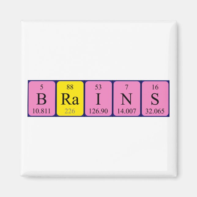 Brains periodic table name magnet (Front)