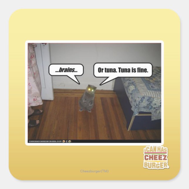 brains square sticker (Front)