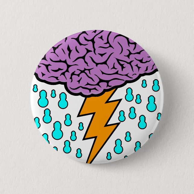 Brainstorm 2 Inch Round Button (Front)