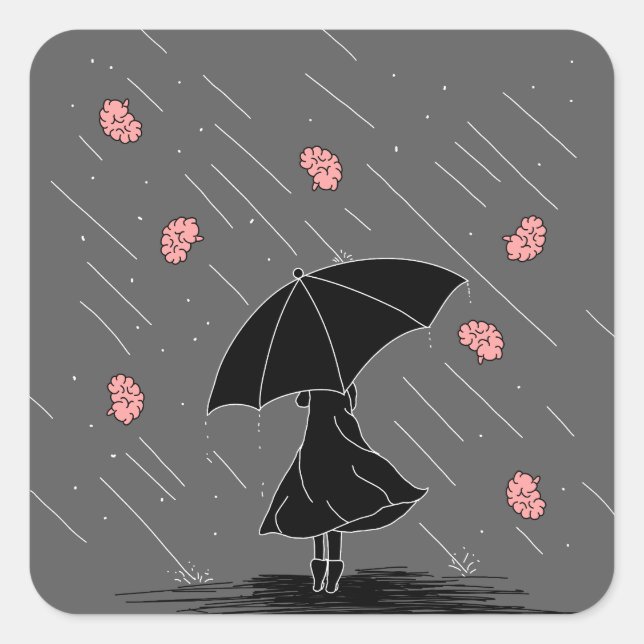 Brainstorm Pun Square Sticker (Front)