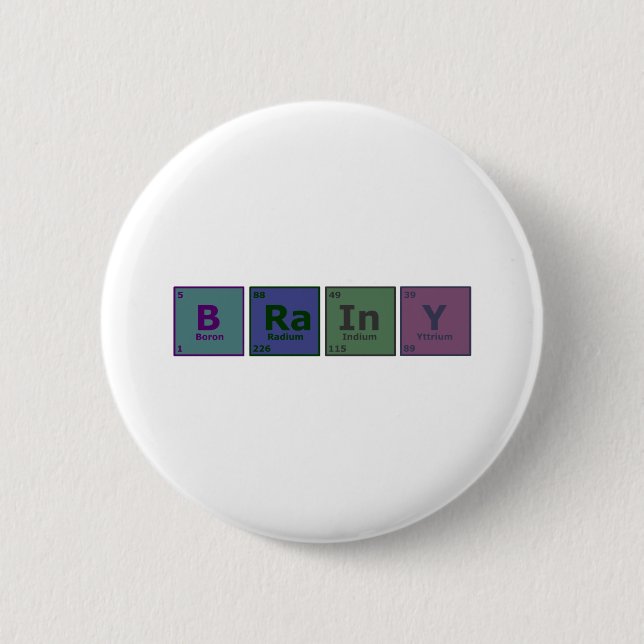 Brainy 2 Inch Round Button (Front)