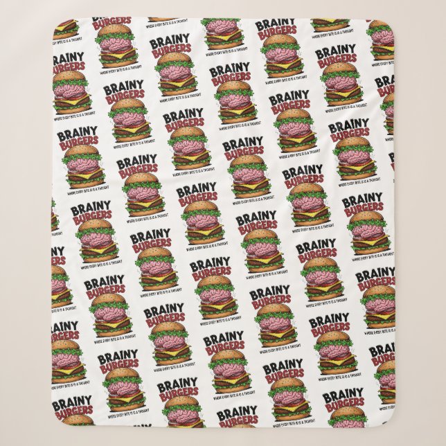 Brainy Burgers Sherpa Blanket (Front)