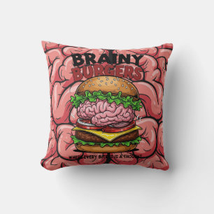 Brainy Burgers Throw Pillow