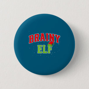Brainy Elf Christmas Family Matching Group Xmas  2 Inch Round Button