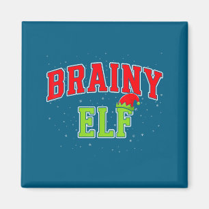 Brainy Elf Christmas Family Matching Group Xmas Magnet