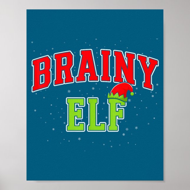 Brainy Elf Christmas Family Matching Group Xmas  Poster (Front)