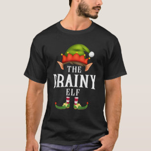 Brainy Elf Group Funny Christmas Pajama Party  T-Shirt