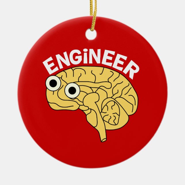 Brainy Engineer Ceramic Ornament (Front)