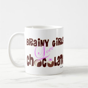 Brainy girls love chocolate coffee mug