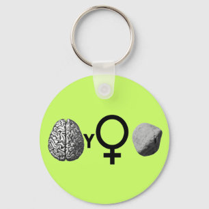 Brainy Girls Rock! Keychain