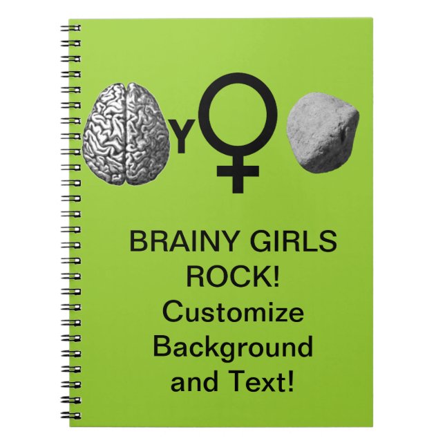 Brainy Girls Rock! Notebook (Front)