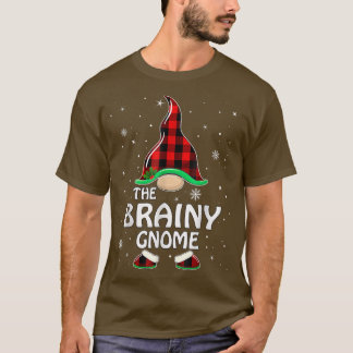 Brainy Gnome Buffalo Plaid Matching Family Christm T-Shirt