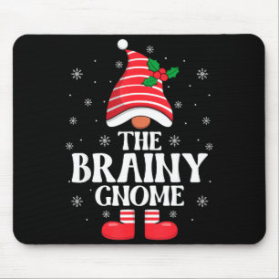 Brainy Gnome Christmas Family Matching Group Funny Mouse Pad