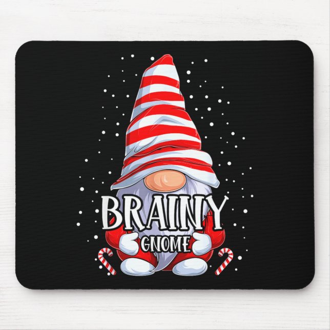 Brainy Gnome Christmas Pajamas Matching Family Gro Mouse Pad (Front)