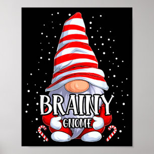 Brainy Gnome Christmas Pajamas Matching Family Gro Poster