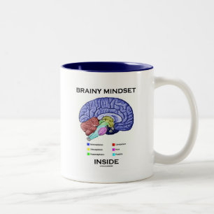 Brainy Mindset Inside (Anatomical Brain) Two-Tone Coffee Mug