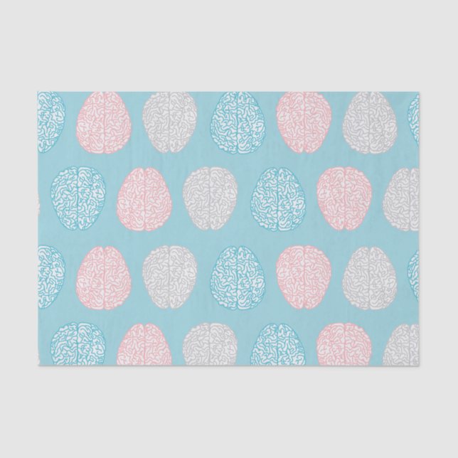 Brainy Pastel Pattern (Awesome Pastel Brains) Tissue Paper (Front)