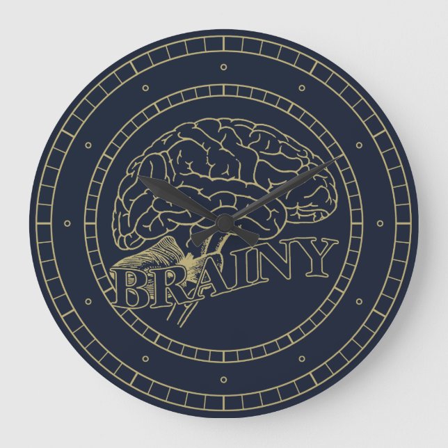 Brainy Picture Of Brain Large Clock (Front)