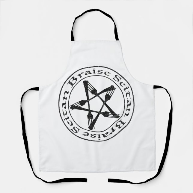 Braise Seitan Vegan Pentagram (dark version) Apron (Front)