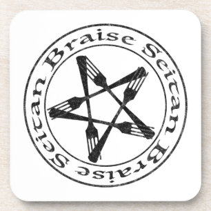 Braise Seitan Vegan Pentagram (dark version) Coaster