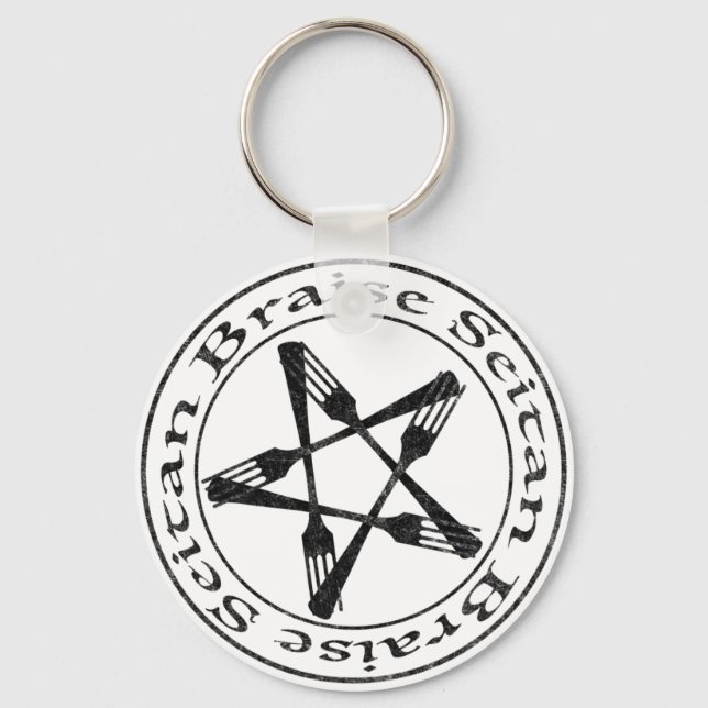 Braise Seitan Vegan Pentagram (dark version) Keychain (Front)