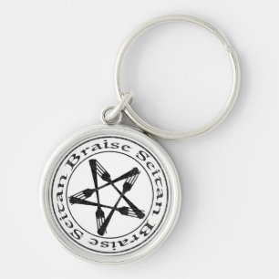 Braise Seitan Vegan Pentagram (dark version) Keychain