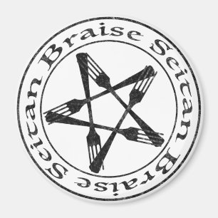 Braise Seitan Vegan Pentagram (dark version) Magnet