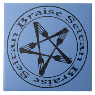 Braise Seitan Vegan Pentagram (dark version) Tile