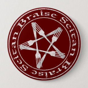 Braise Seitan Vegan Pentagram (light version) 4 Inch Round Button