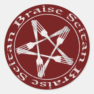 Braise Seitan Vegan Pentagram (light version) Classic Round Sticker