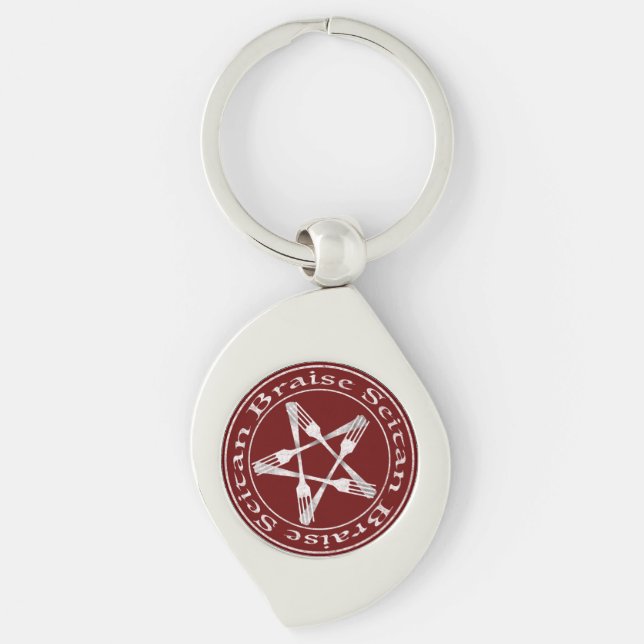 Braise Seitan Vegan Pentagram (light version) Keychain (Front)
