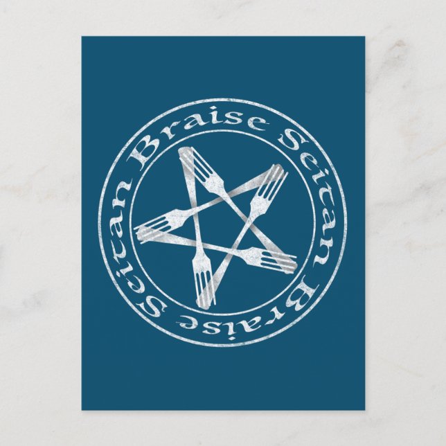 Braise Seitan Vegan Pentagram (light version) Postcard (Front)