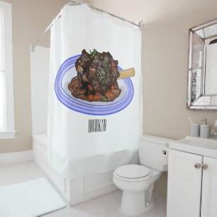 Braised lamb shank cartoon illustration