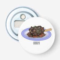 Braised lamb shank cartoon illustration