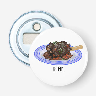  Braised lamb shank cartoon illustration Bottle Opener