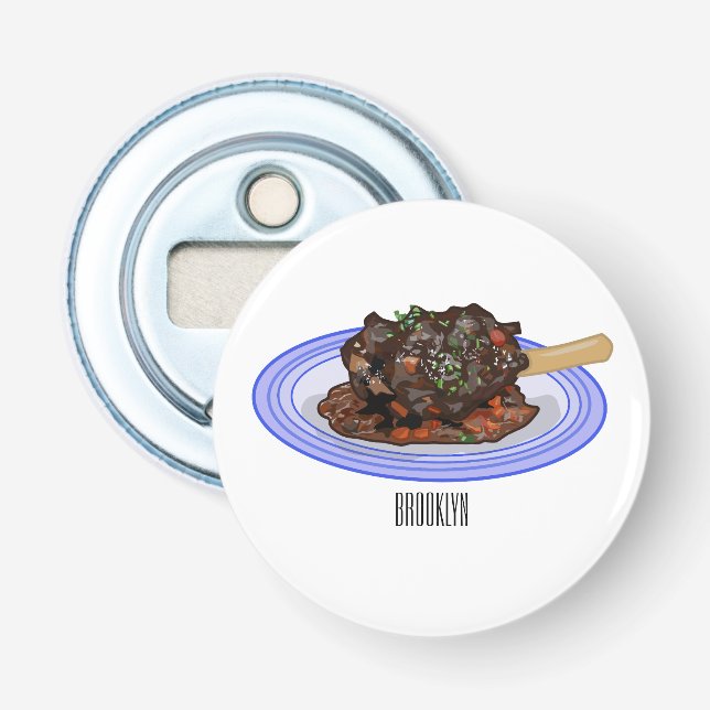  Braised lamb shank cartoon illustration Bottle Opener (Front)
