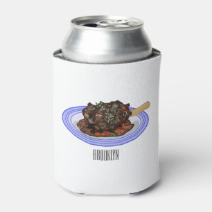 Braised lamb shank cartoon illustration Can Cooler