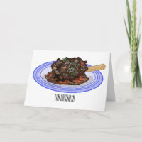 Braised lamb shank cartoon illustration