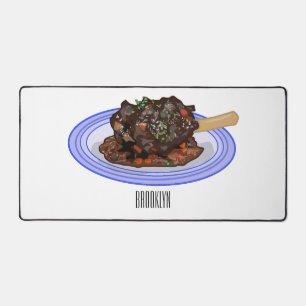  Braised lamb shank cartoon illustration  Desk Mat