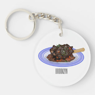  Braised lamb shank cartoon illustration  Keychain