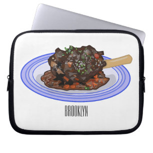  Braised lamb shank cartoon illustration Laptop Sleeve