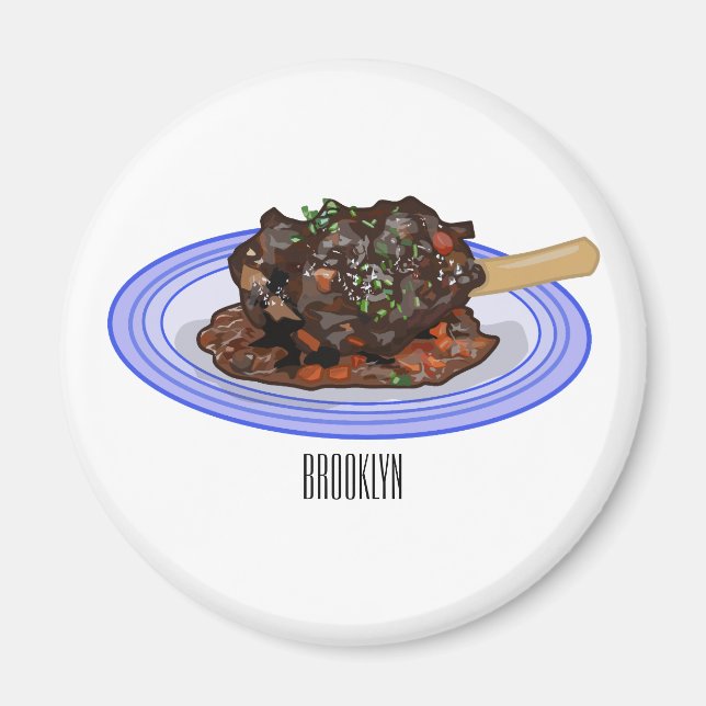  Braised lamb shank cartoon illustration  Magnet (Front)