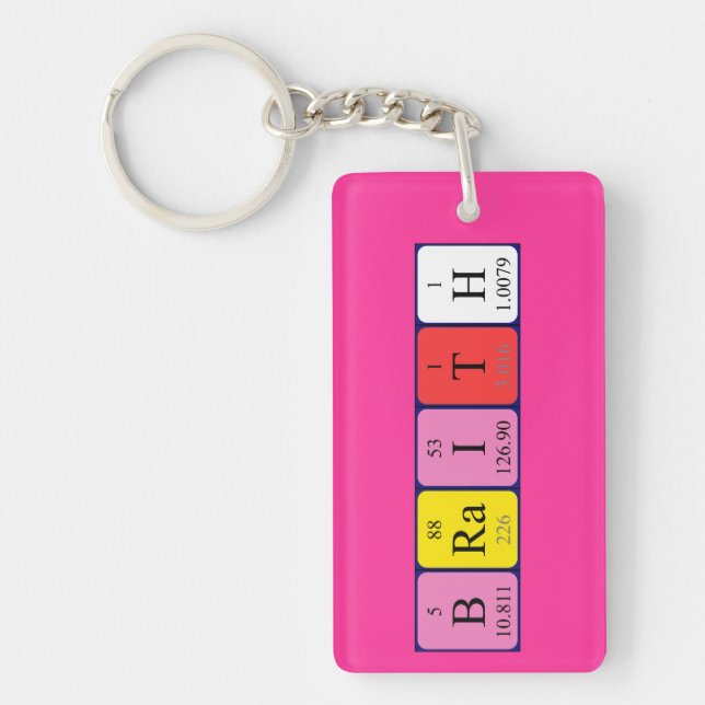 Braith periodic table name keyring (Front)