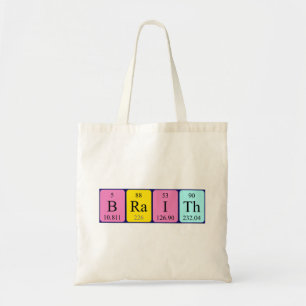 Braith periodic table name tote bag