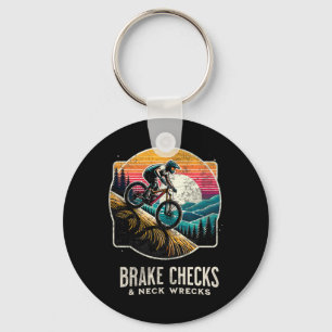 Brake Checks And Neck Wrecks - Comedic Mountain Bi Keychain