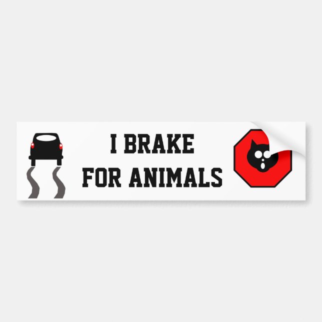 Brake for Animals Bumper Sticker (Front)