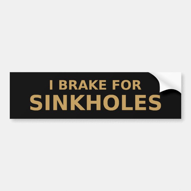 Brake For Sinkholes Bumper Sticker (Front)