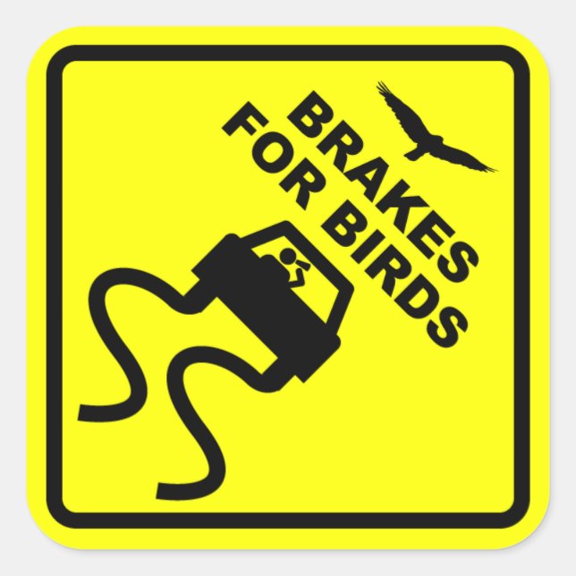 Brakes for Birds Square Sticker (Front)