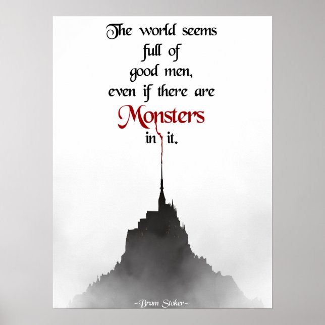 Bram Stoker Quote Minimalist Poster (Front)